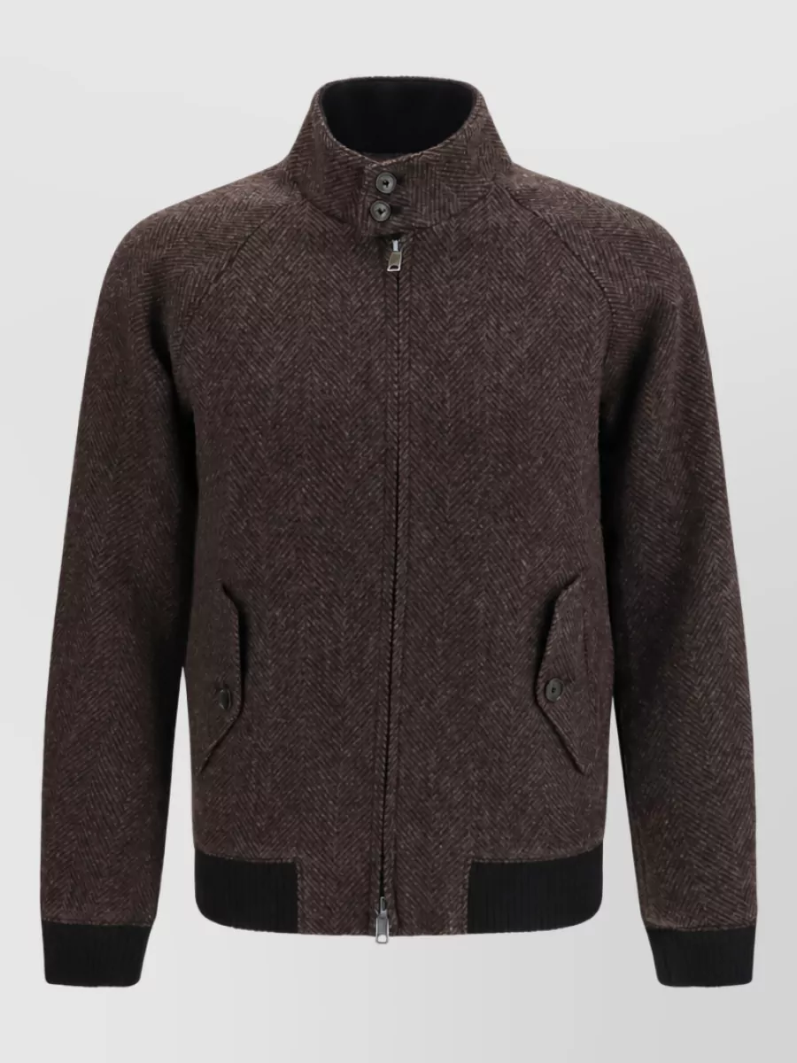 Baracuta virgin wool herringbone padded jacket