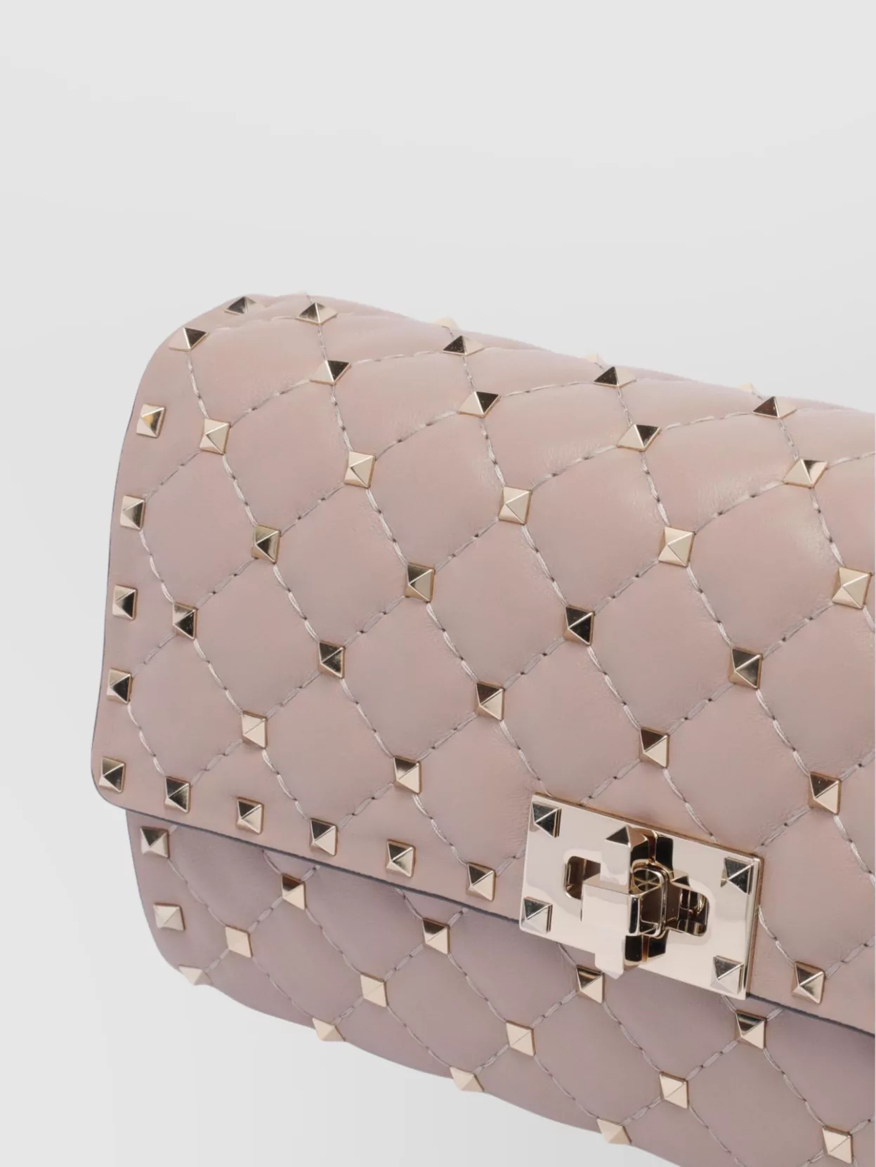 Valentino Quilted Chain Strap Shoulder Bag Studs In Neutral