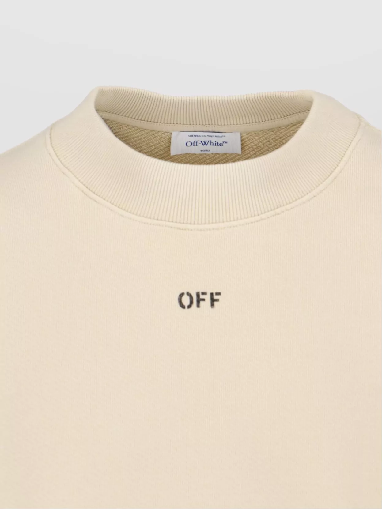 Off-White Knitwear With Ribbed Cuffs And Hem