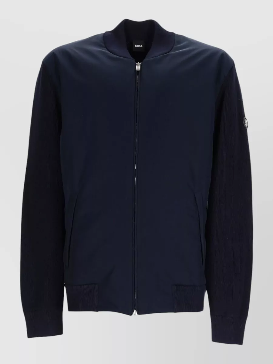 Boss cotton zip single breasted coat