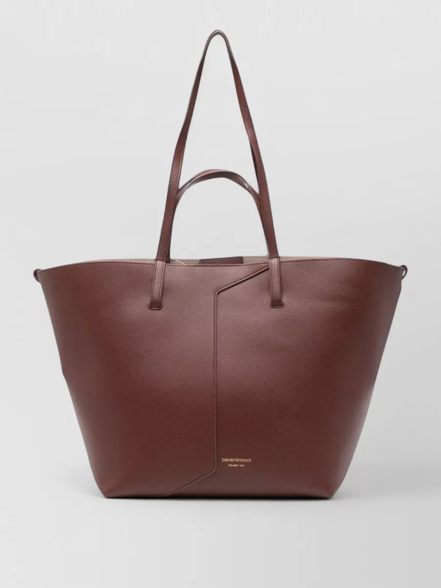 Emporio Armani grained leather tote bag
