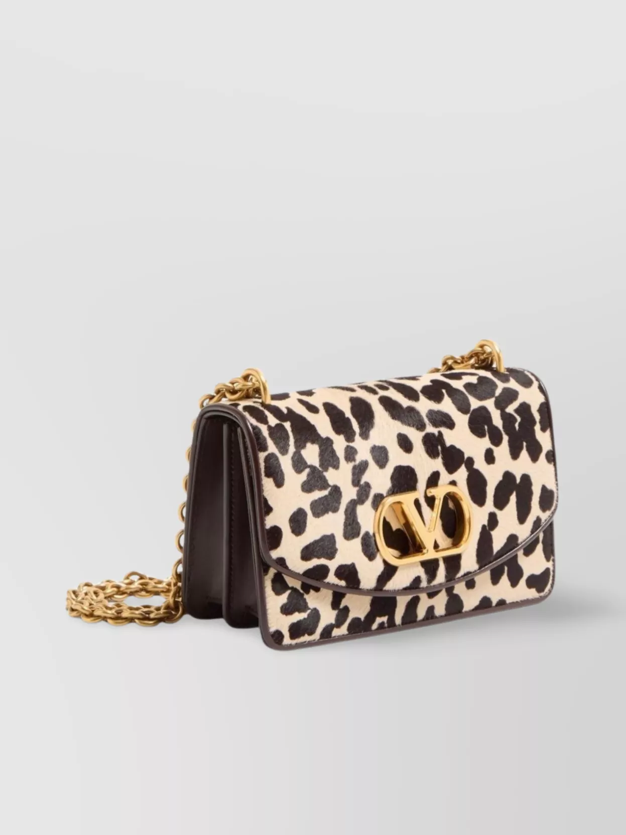 Valentino Chain Strap Leopard Print Shoulder Bag