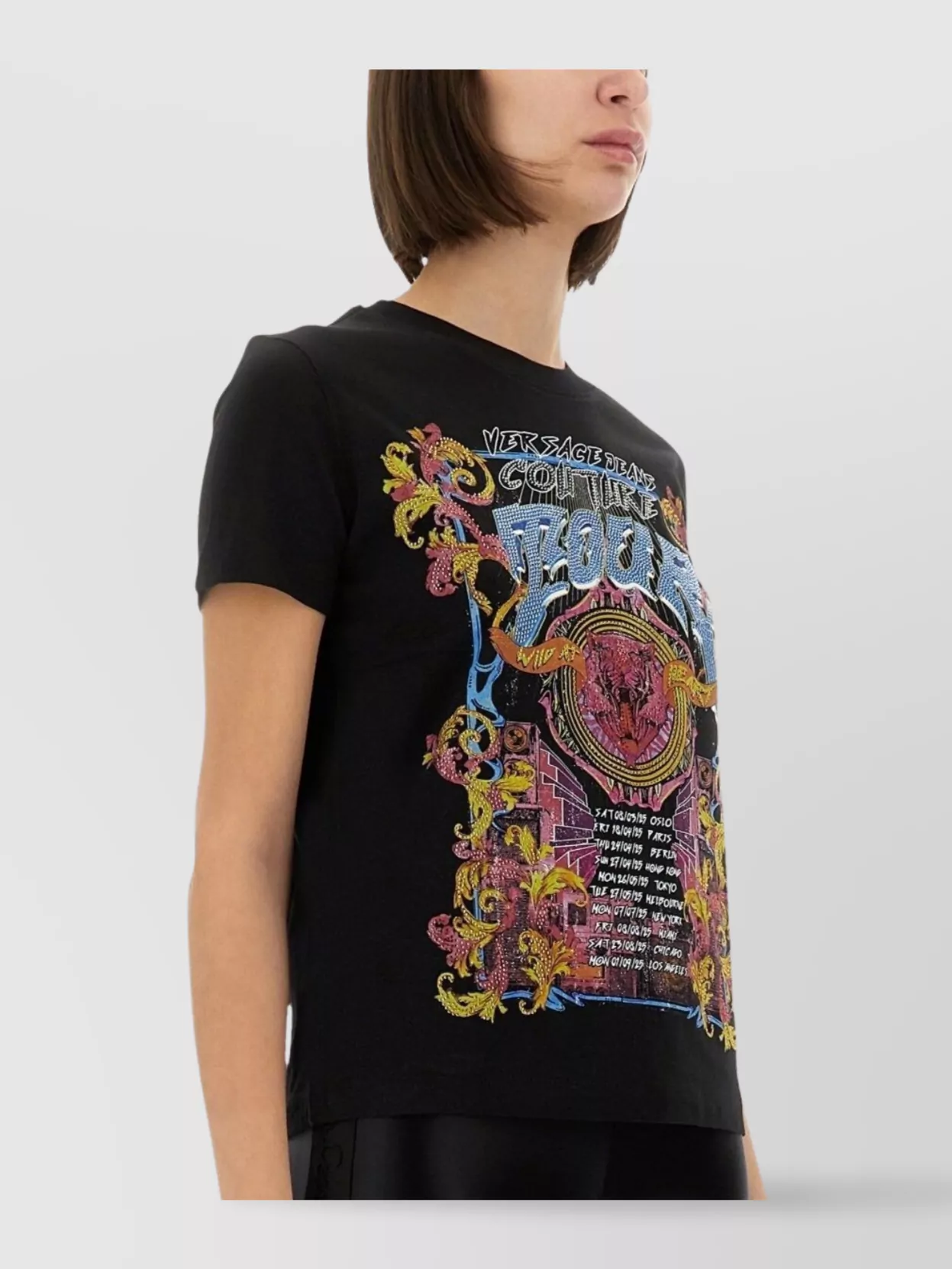 Versace Jeans Couture Printed Crew Neck Short Sleeve T-shirt