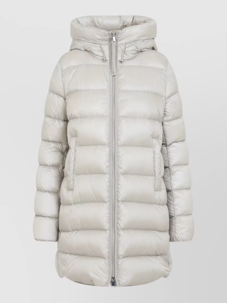 Moncler down hooded midi puffer jacket