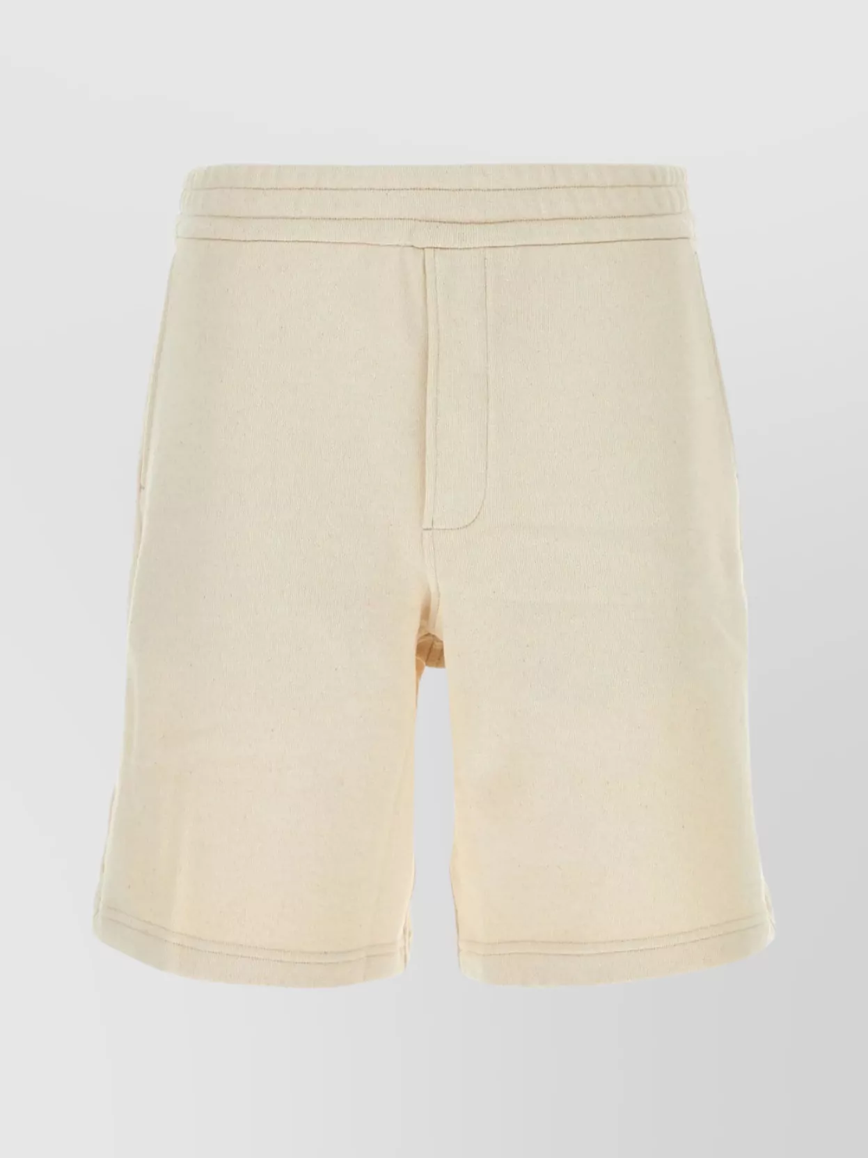 Shop Prada Concealed Drawstring Cotton Bermuda Shorts