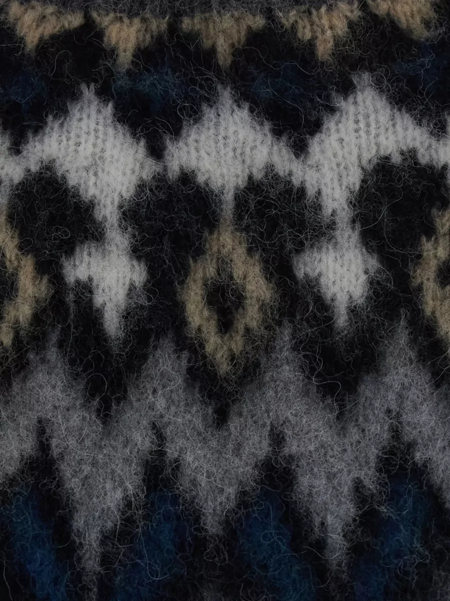 Jucca Alpaca Wool Fair Isle Crew Neck Long-Sleeve Jumper