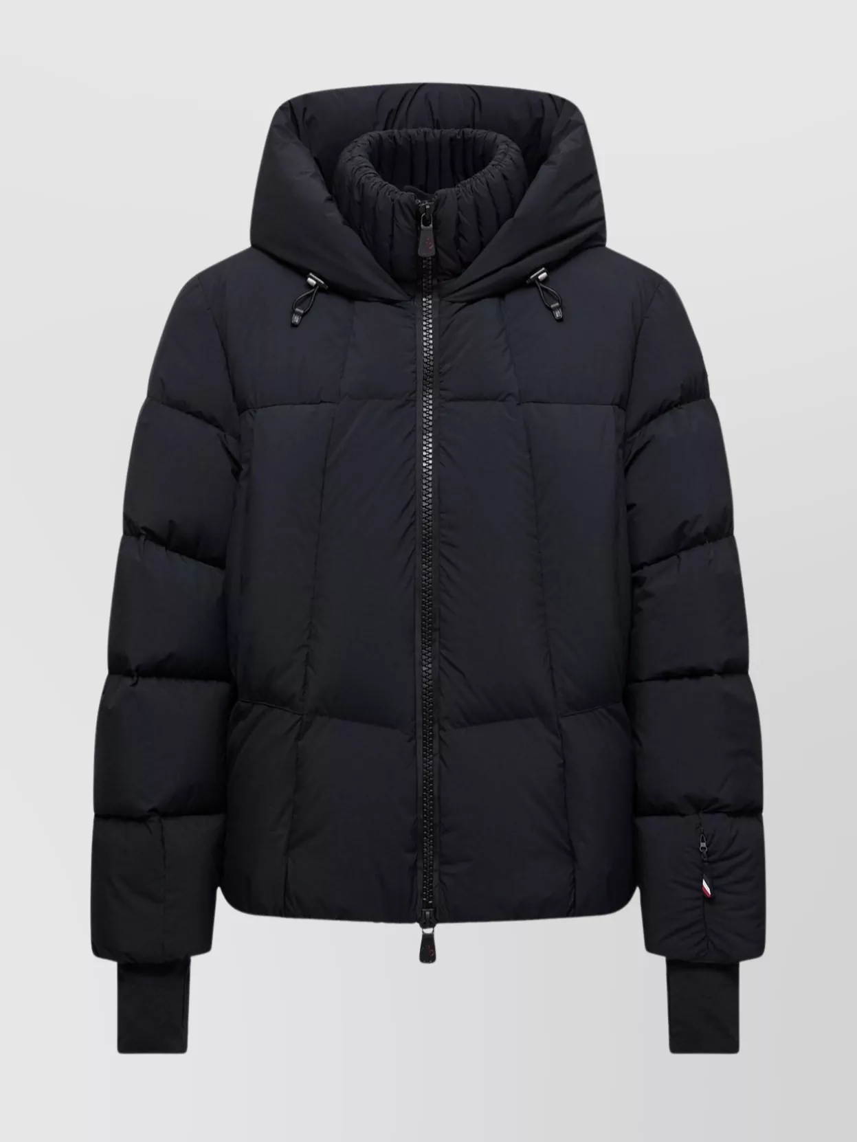 Moncler Hooded Down Ski Jacket Drawstring In Black