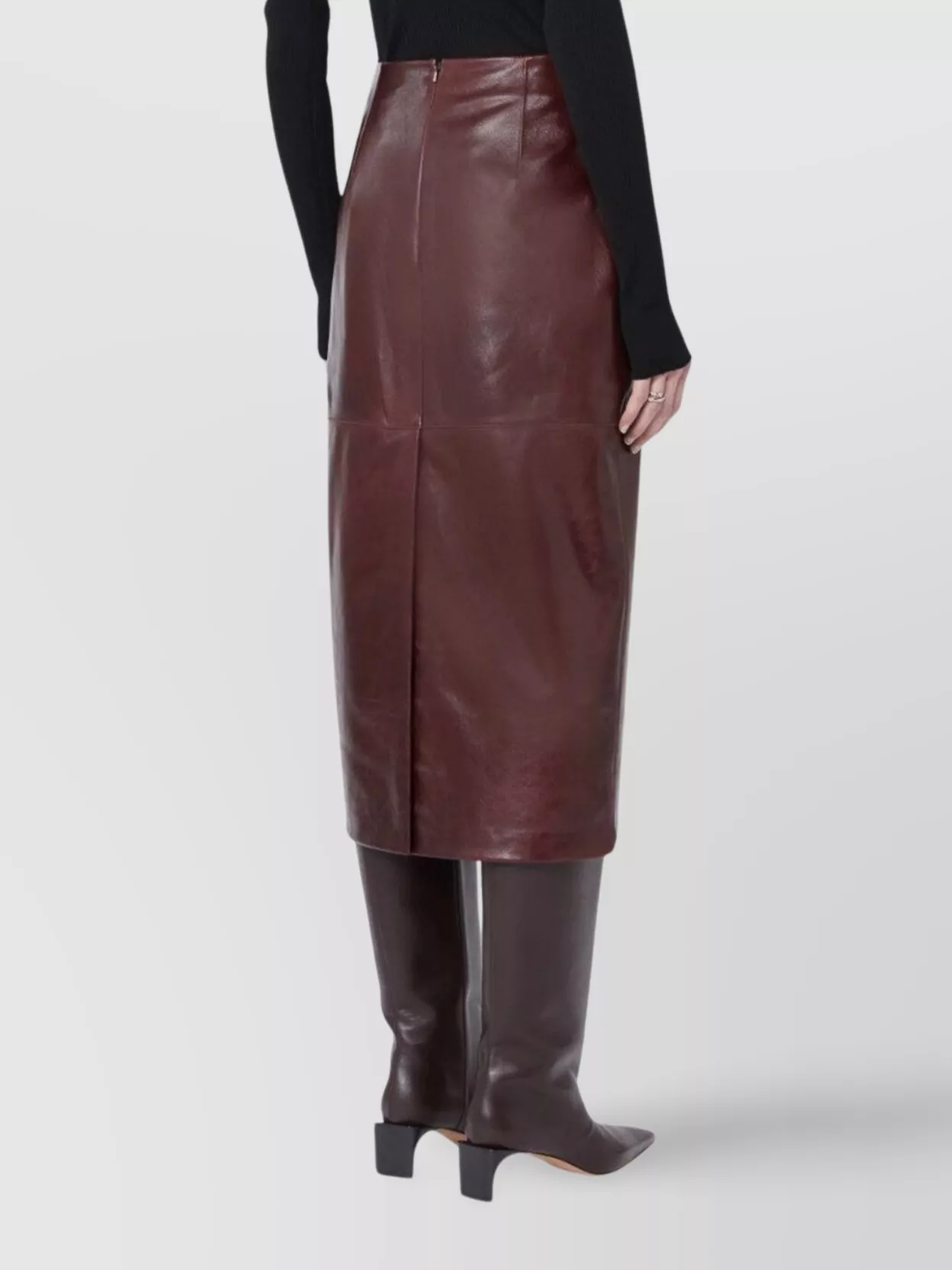 Sportmax Leather High Waist Pencil Skirt
