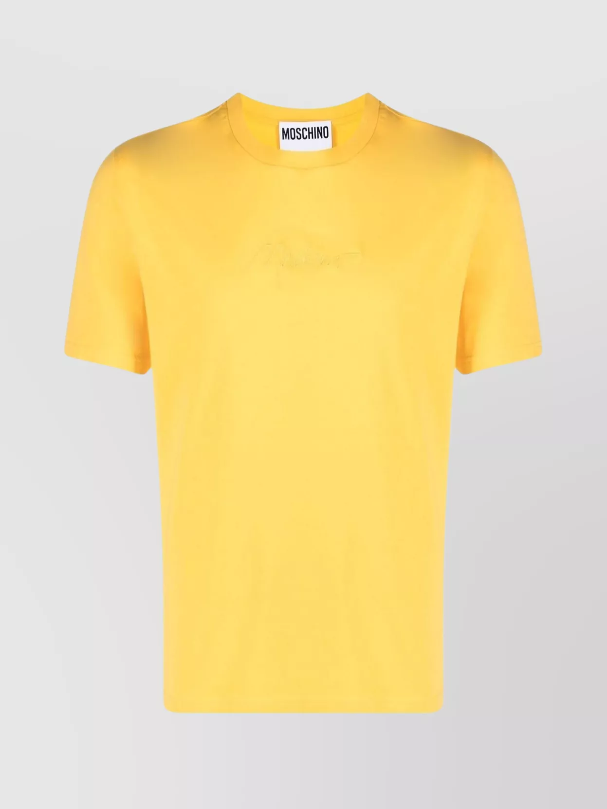 Moschino Cotton Stretch Crew Neck T-shirt In Gold