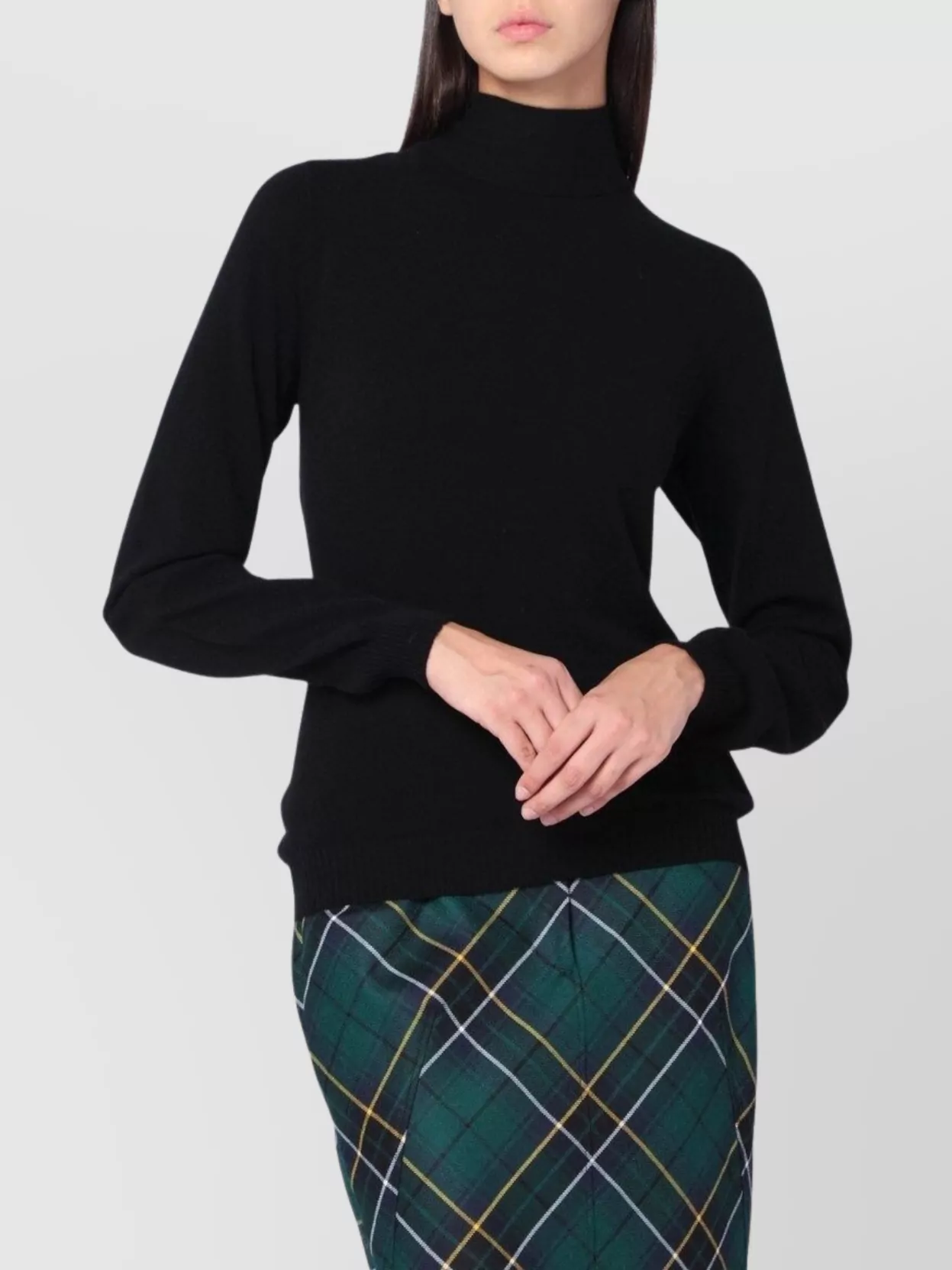 Moschino Turtleneck Sweater Featuring Crossed Back Tie In Black