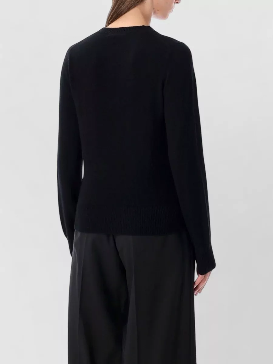 Rhea Costa Cashmere Wool Ribbed Slim-Fit Crewneck Sweater