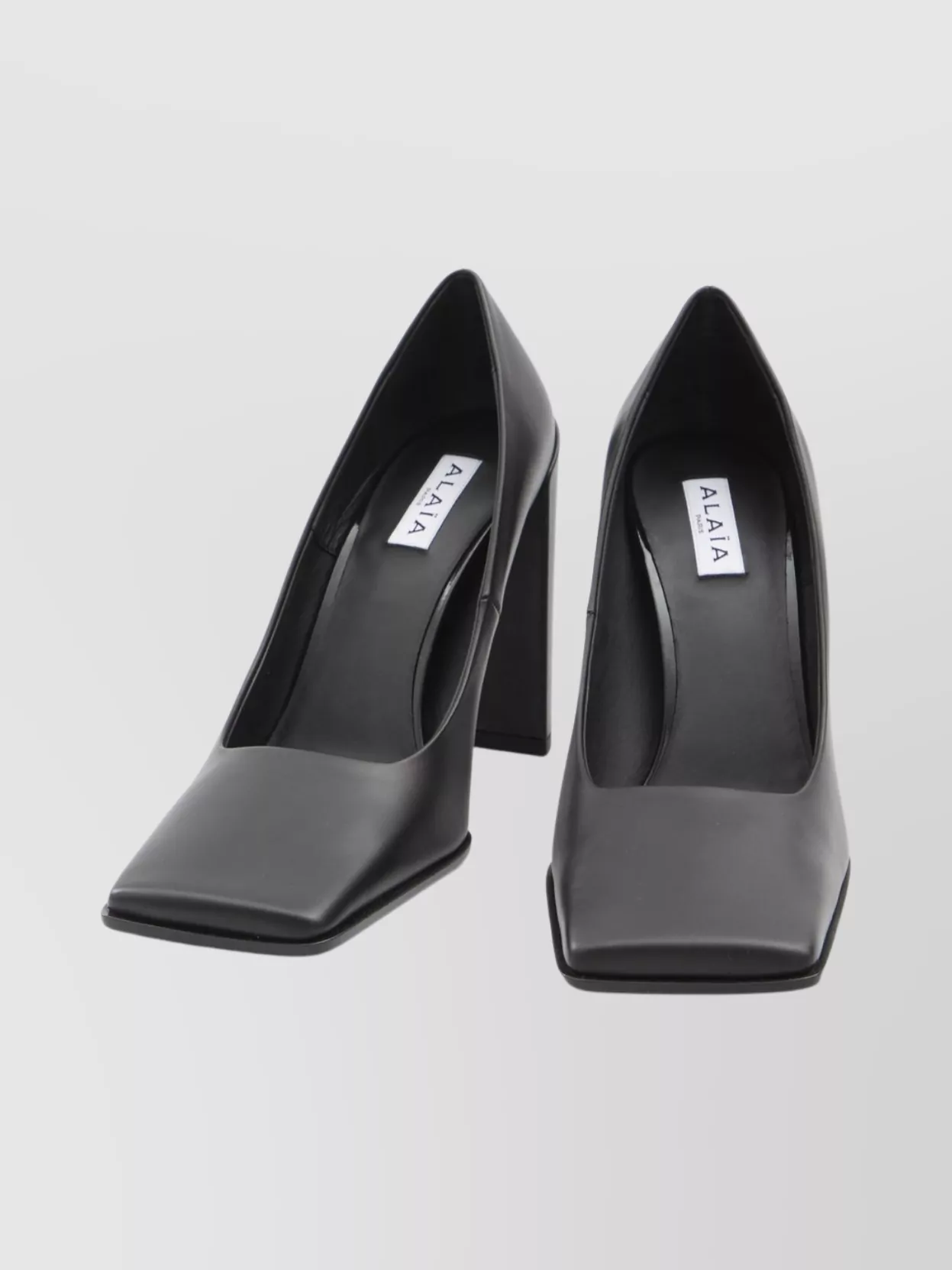 Alaïa Block Heel Square Toe Pumps In Black