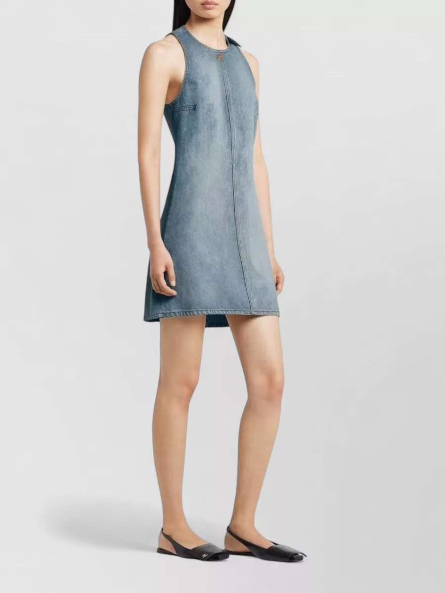 Courrèges Sleeveless Dress Knee Length Round Neckline