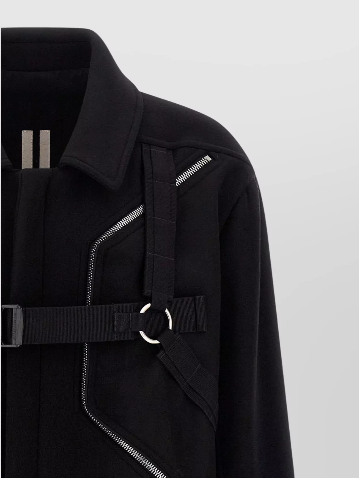 Rick Owens Long Sleeve Collared Coat Front Pockets