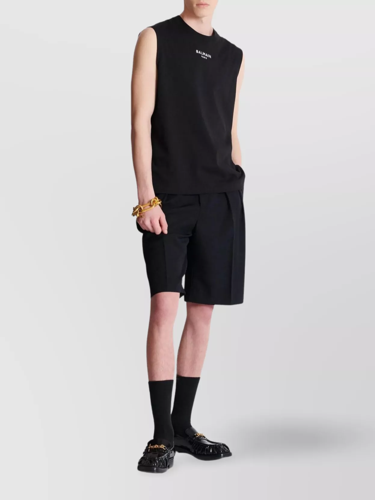 Balmain Crew Neck Sleeveless Relaxed Fit Top