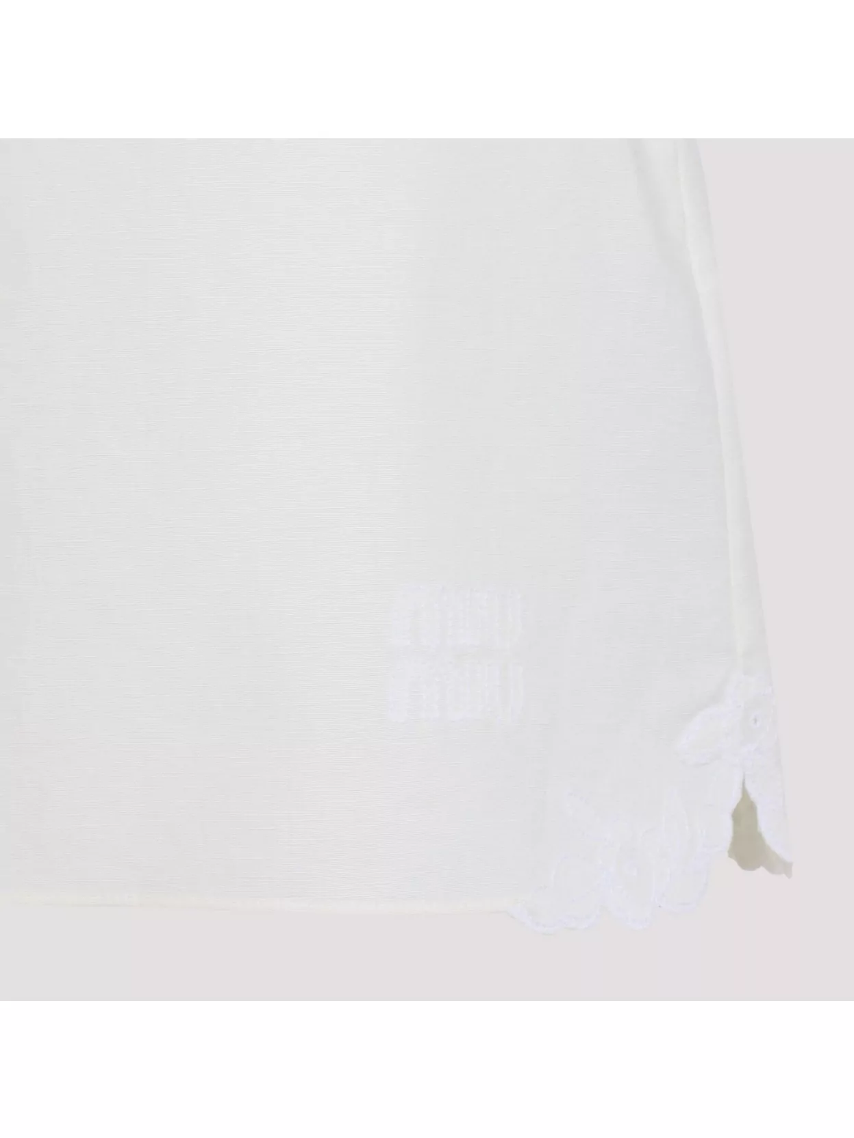 MIU MIU EMBROIDERED MINI SKIRT LACE INSERTS
