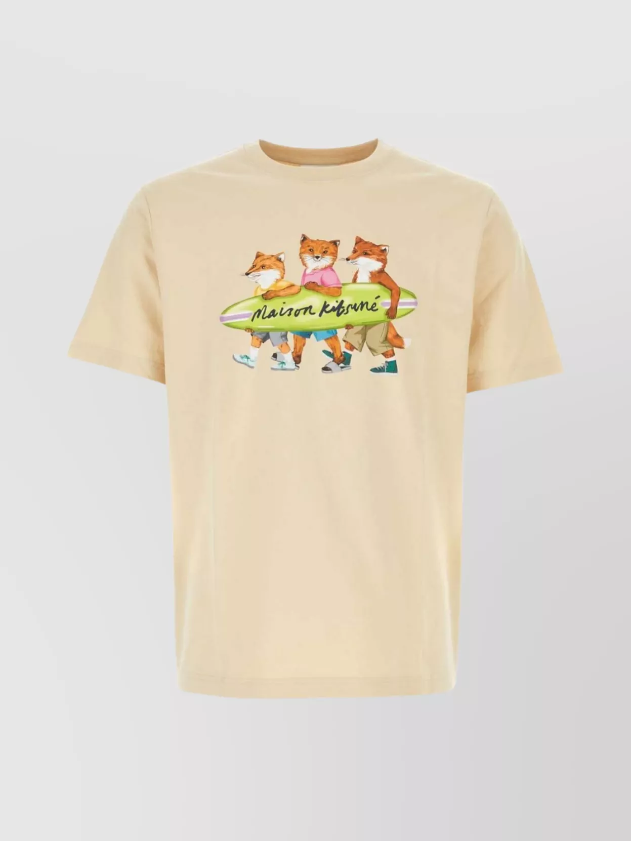 Shop Maison Kitsuné Cotton Crew Neck T-shirt With Graphic Print