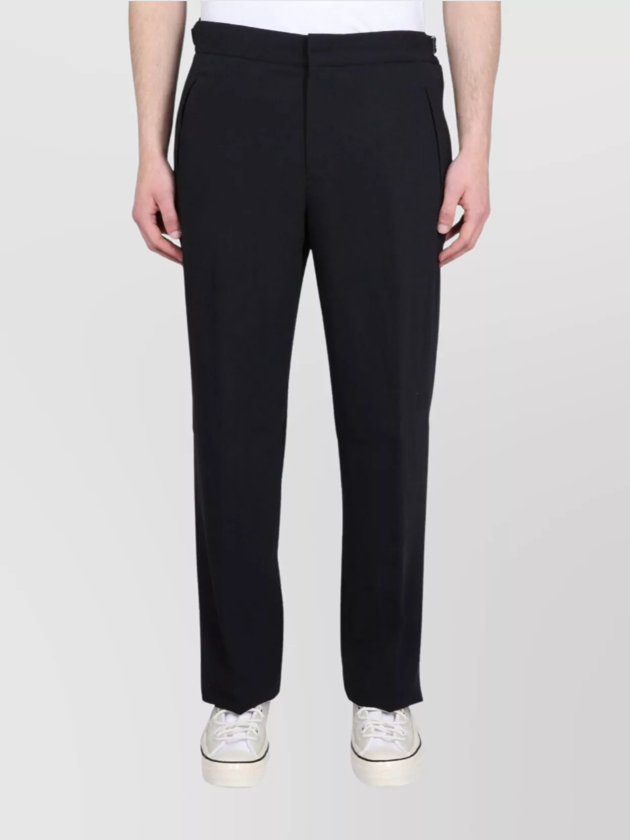 Pt Torino Pants With Belt Loops And Pockets In Black
