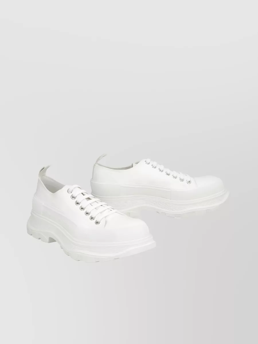 Shop Alexander Mcqueen Tread Slick Low Top Sneakers In White