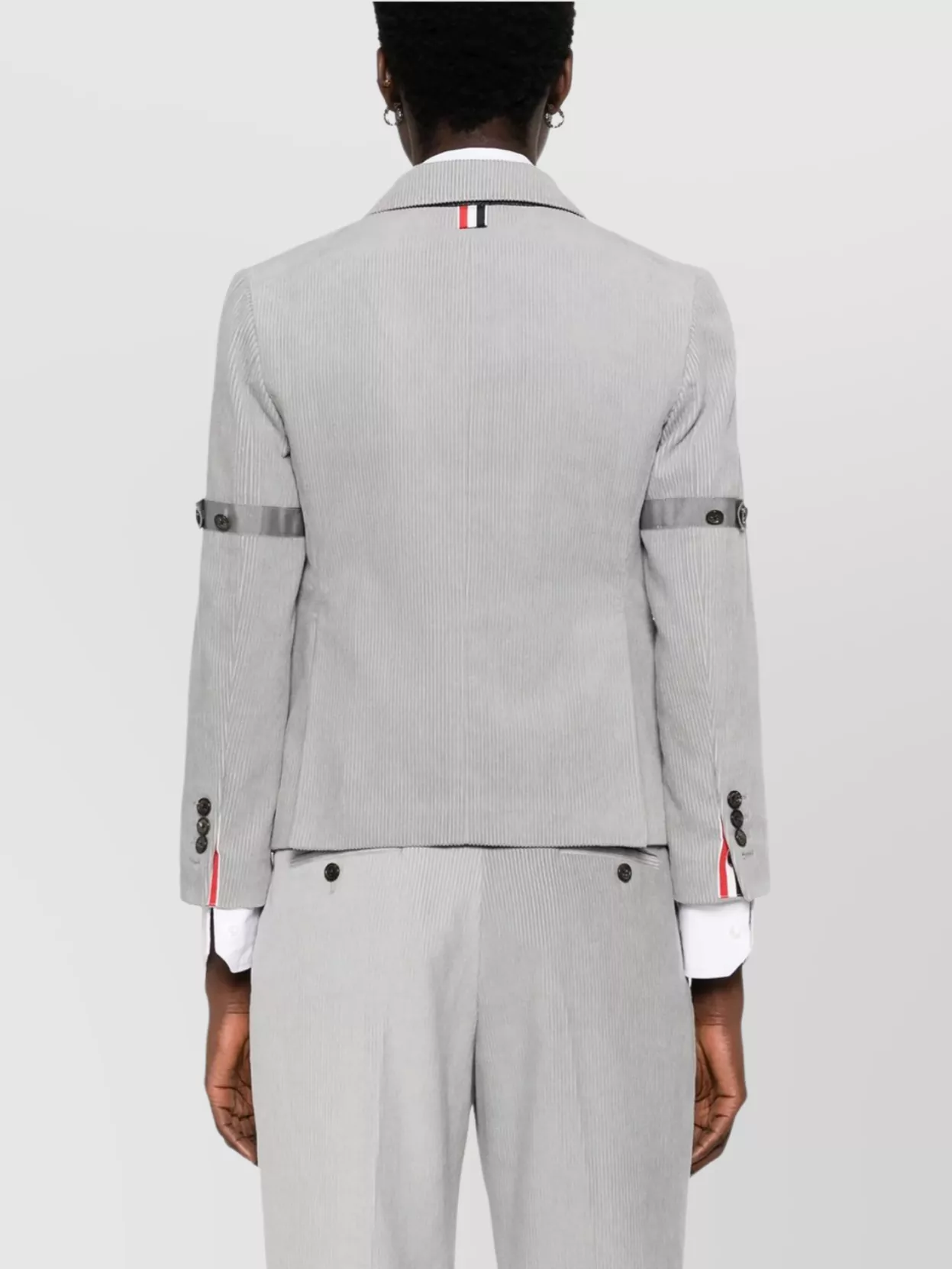 Thom Browne Corduroy Blazer With Grosgrain Trim And Vents