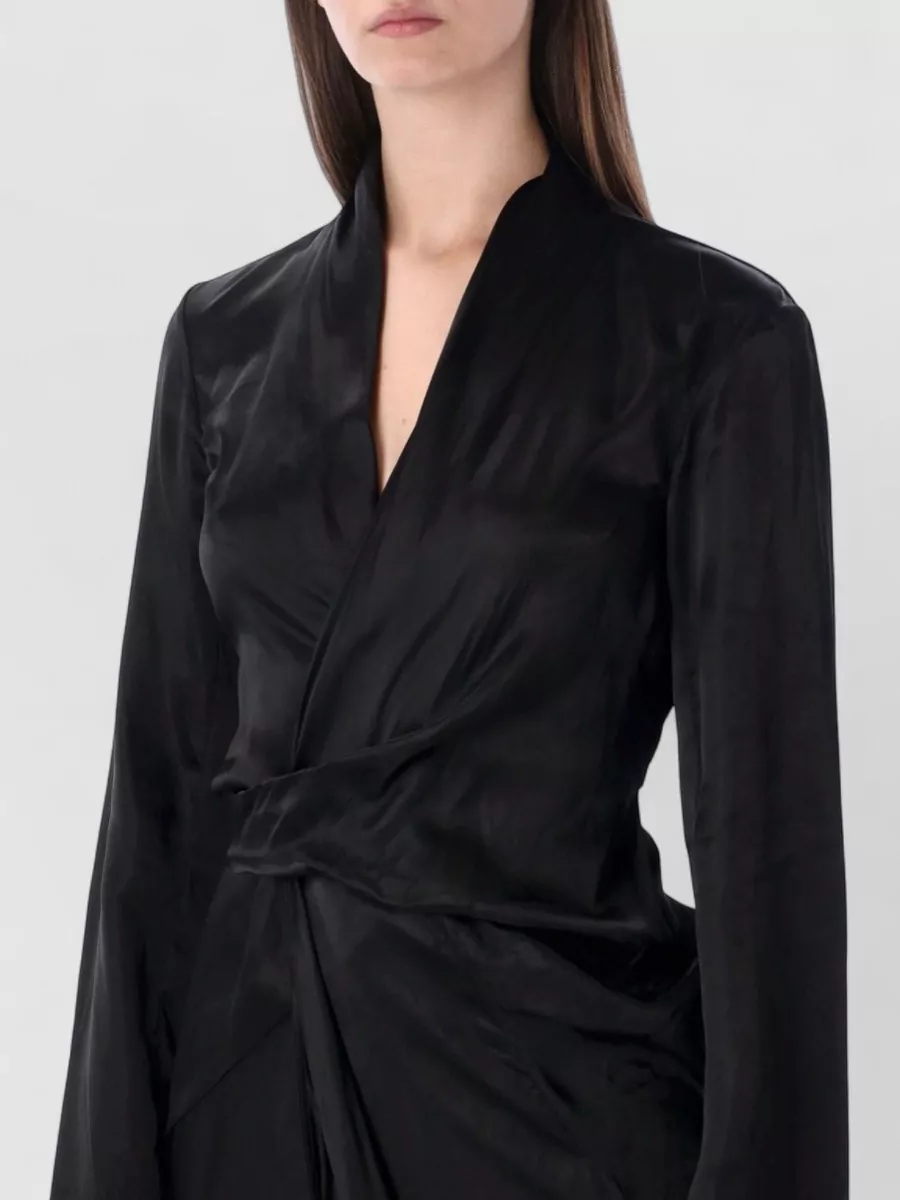 Rick Owens Long Wrap Gown Deep Neckline