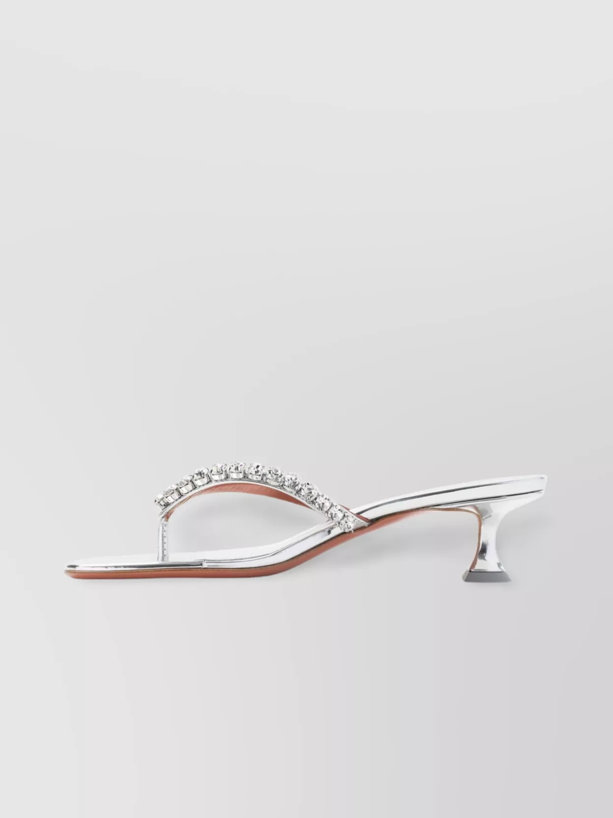 Amina Muaddi Leather Sandals With Crystal-embellished Straps