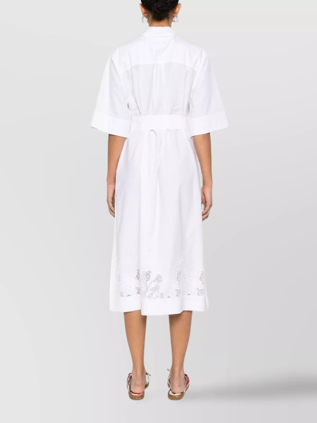 Parosh Dress Chocolate Embroidered Hem