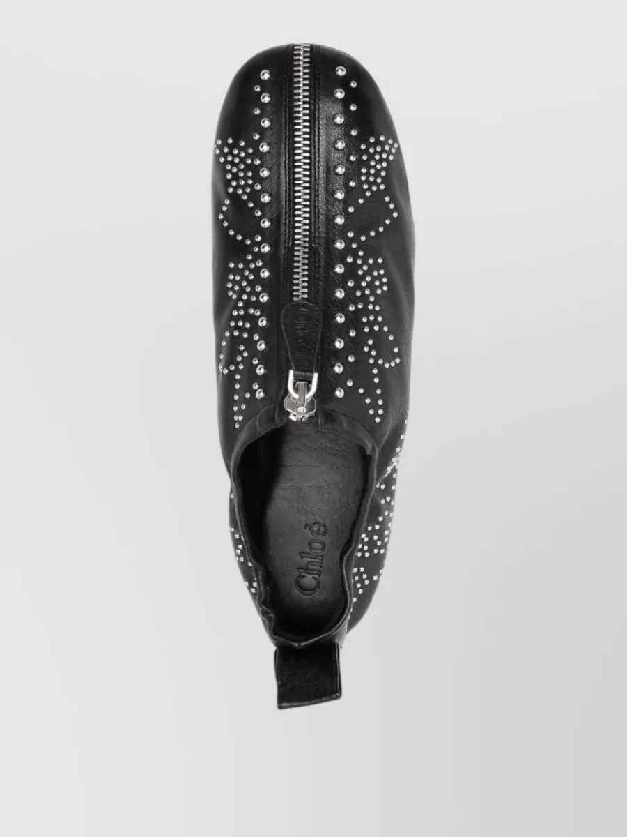 Chloé Low Top Sneakers Pull Tab Round Toe