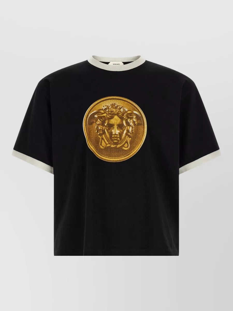 Versace cotton printed crew-neck short-sleeve t-shirt