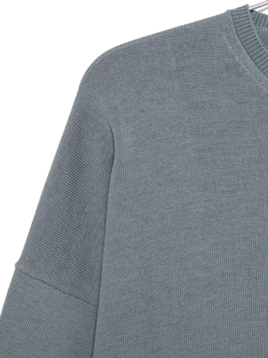 Alysi Cotton Ribbed Crew Neck Jumper