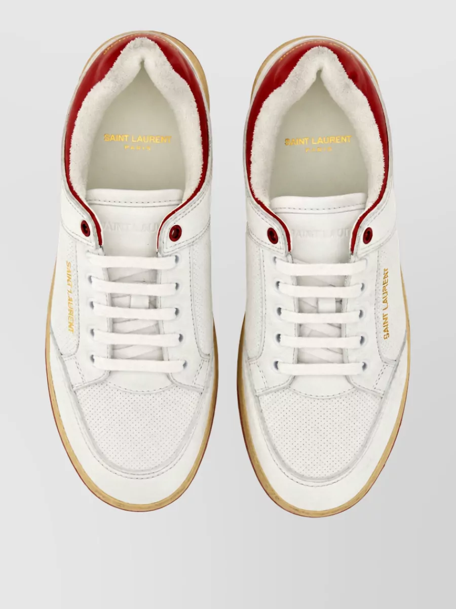 Saint Laurent Leather Lace-Up Sneakers