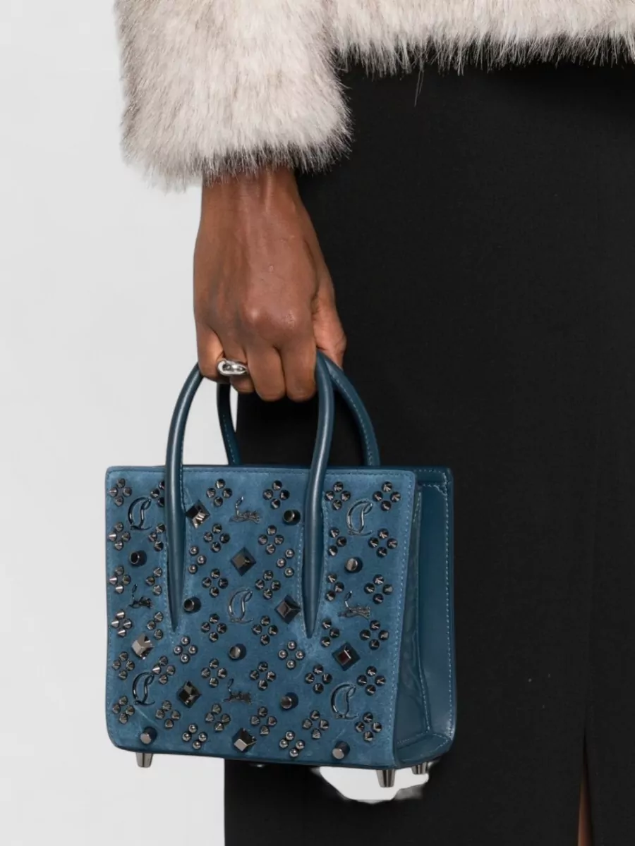 Christian Louboutin Paloma Mini Leather Tote Bag Studded Strap