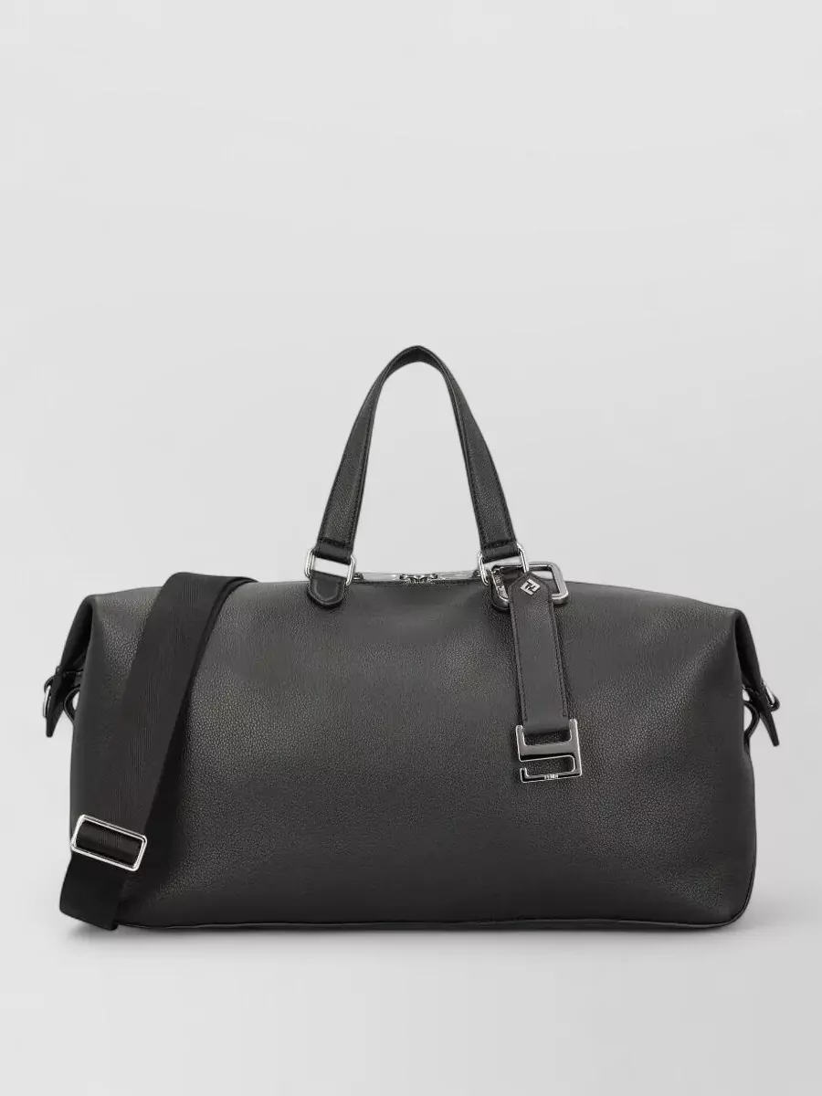 Fendi calf leather travel duffle bag