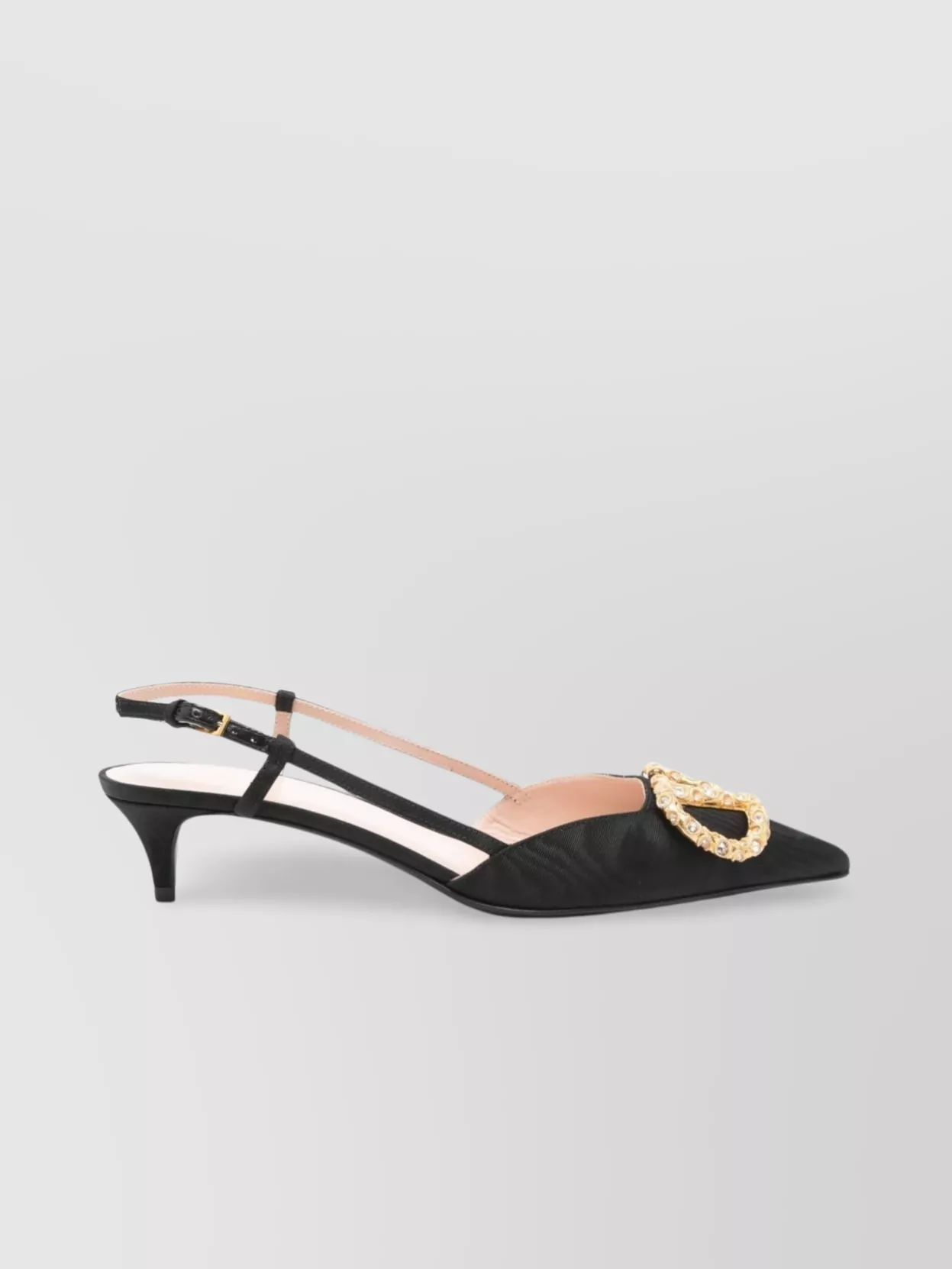 Valentino Crystal Buckle Pointed Toe Stiletto Pumps