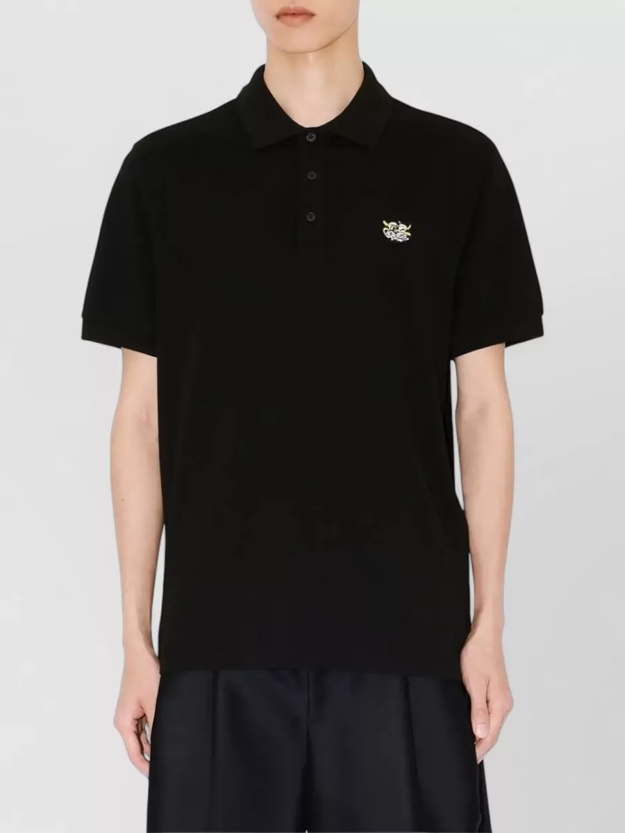 Kenzo Polo Shirt Nylon Silk Blend Collar