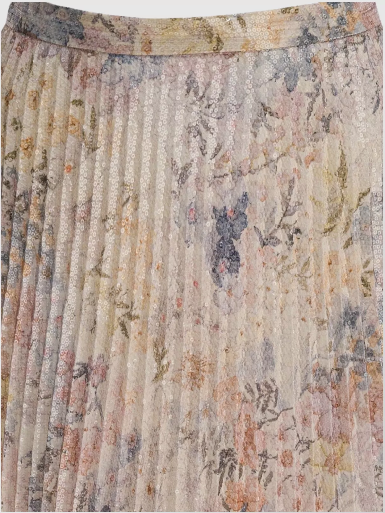 Golden Goose Floral Pleated Midi Skirt Sequins