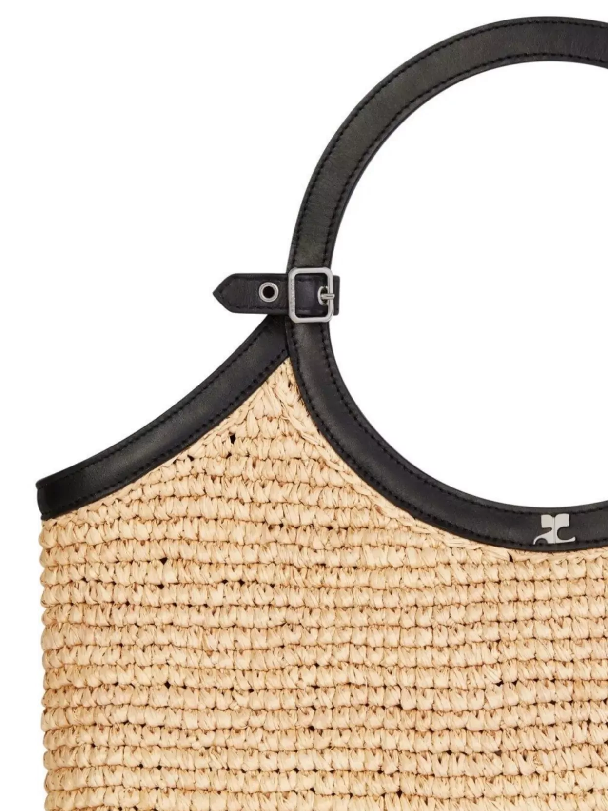 Courrèges Raphia Tote Bag With Circular Top Handles