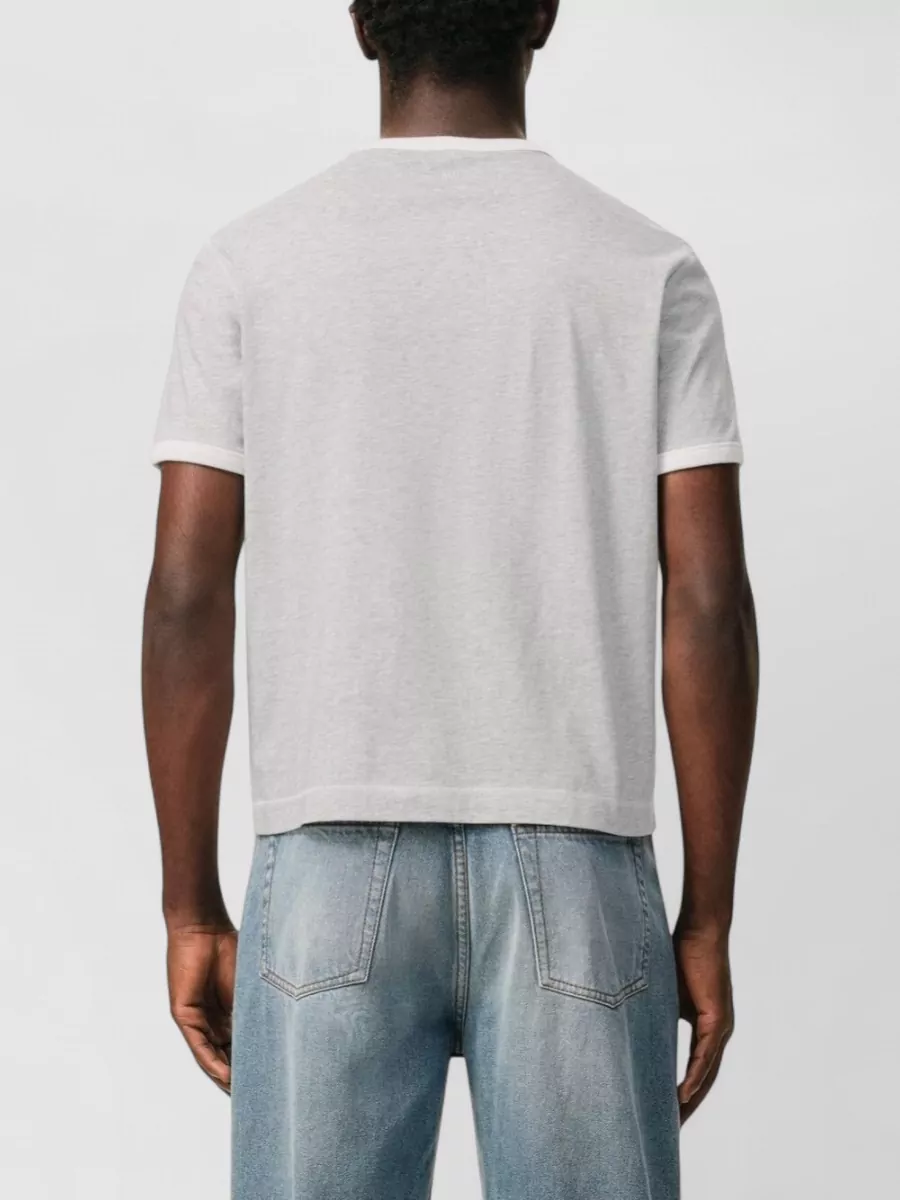 Ami Paris Cotton Logo-Trim Short-Sleeve T-Shirt