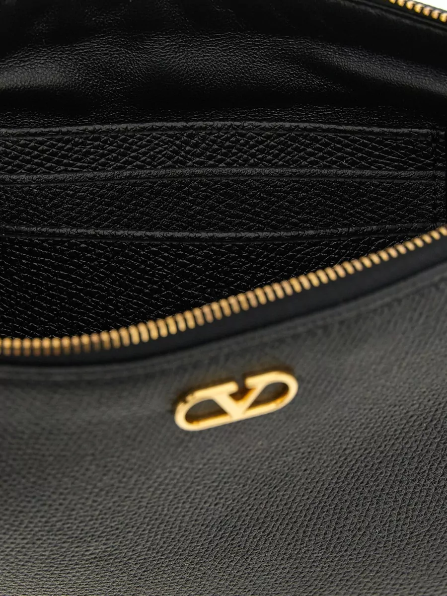 Valentino Garavani Vlogo Medium Clutch Bag Textured Finish