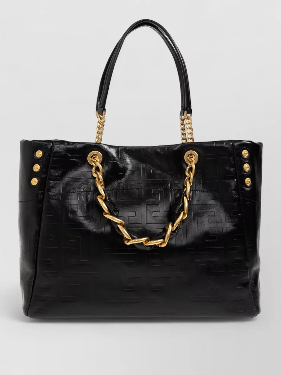 Balmain 1945 Large Leather Shoulder Bag
