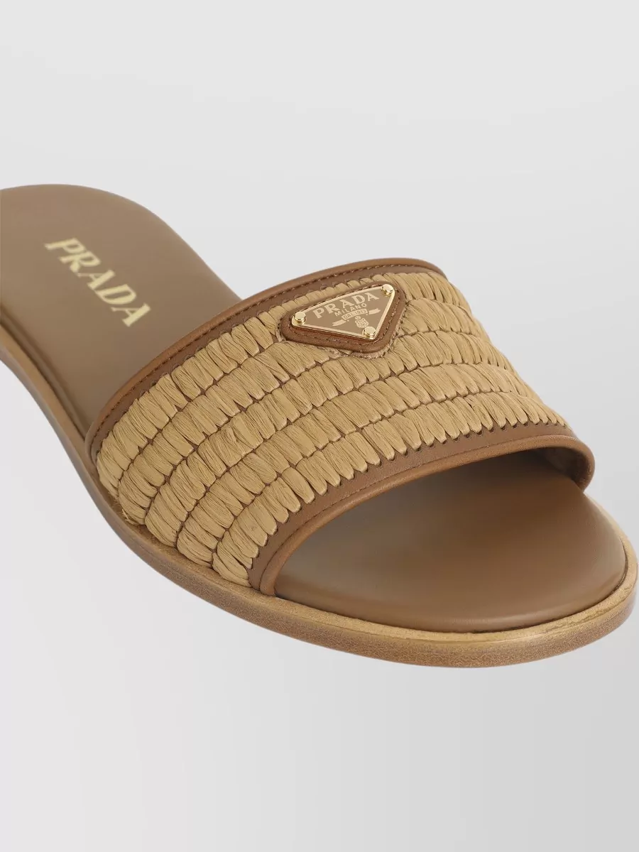 Prada Raffia Slides