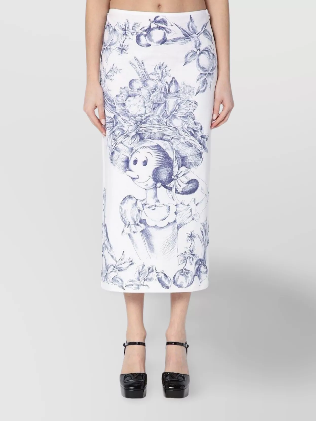 Moschino Olivia Poplin Skirt In White
