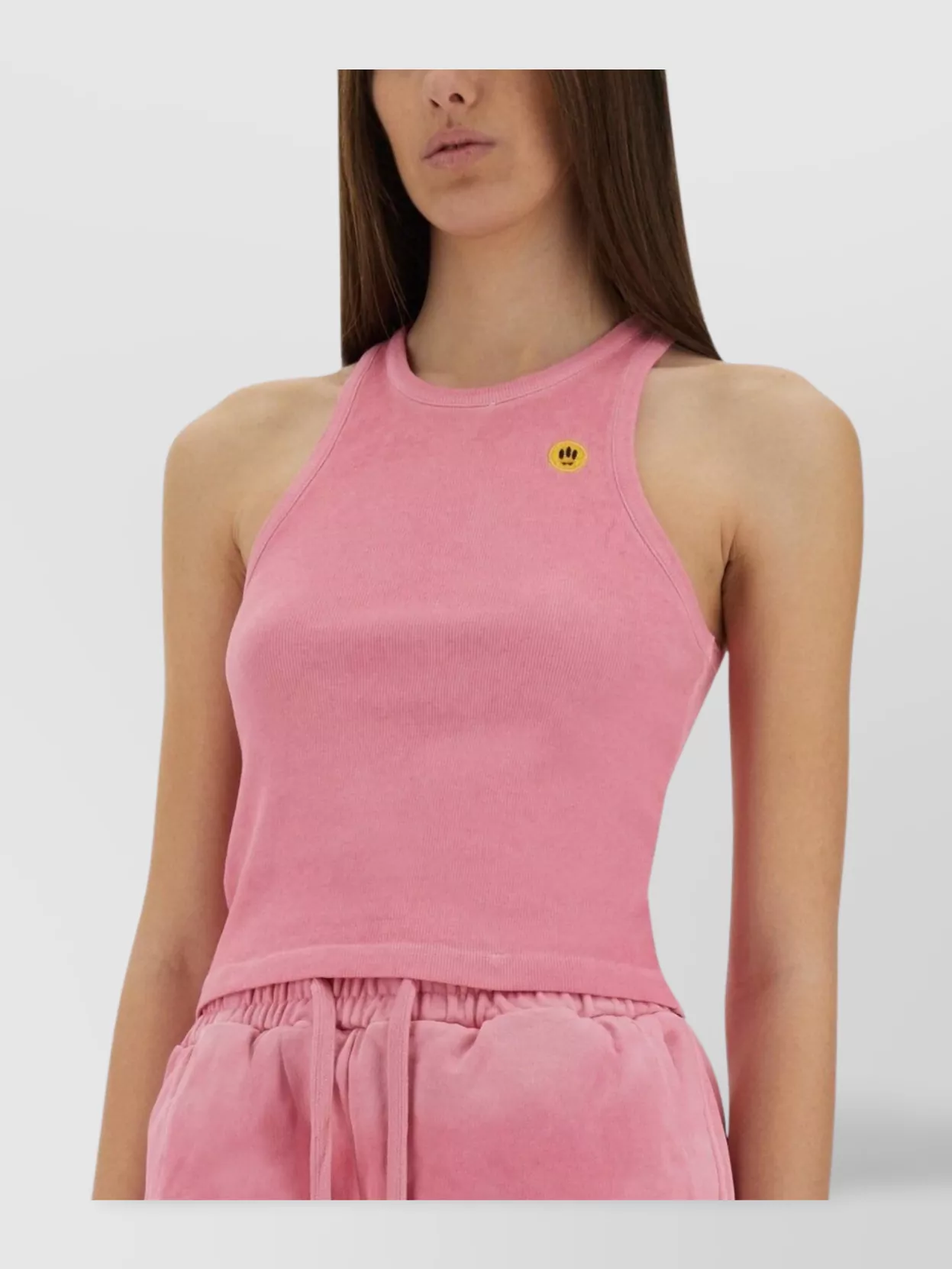 Barrow Logo Racerback Ribbed Sleeveless Slim Fit