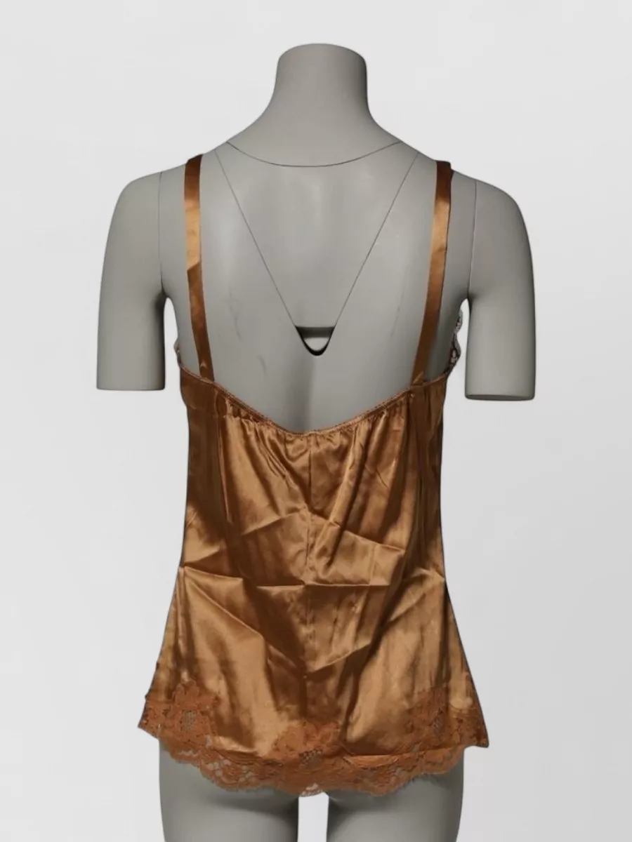 Dolce&Gabbana Silk Lace-Trim Camisole Top
