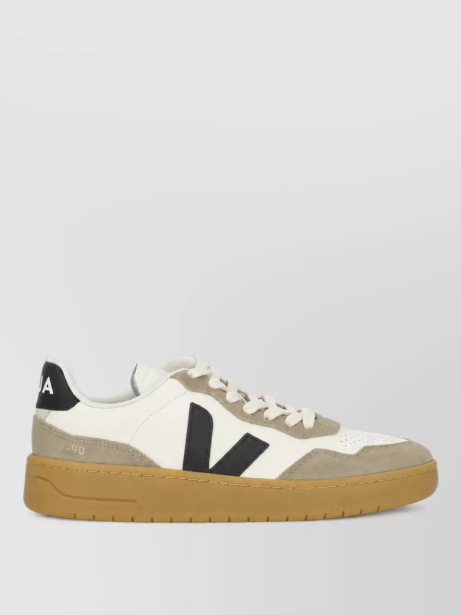 Veja Leather Low Top Lace-Up Sneakers