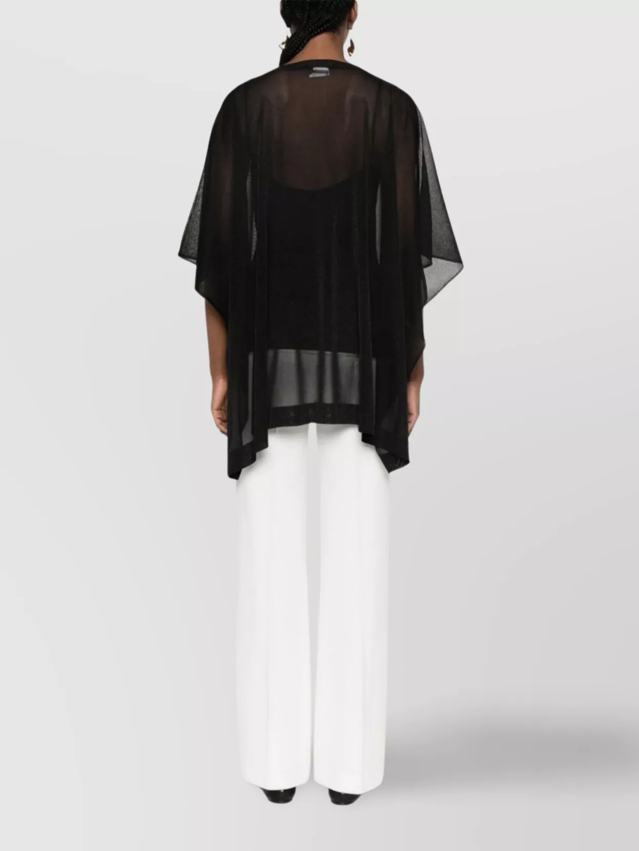 Fabiana Filippi Cape Sheer Asymmetrical Hem