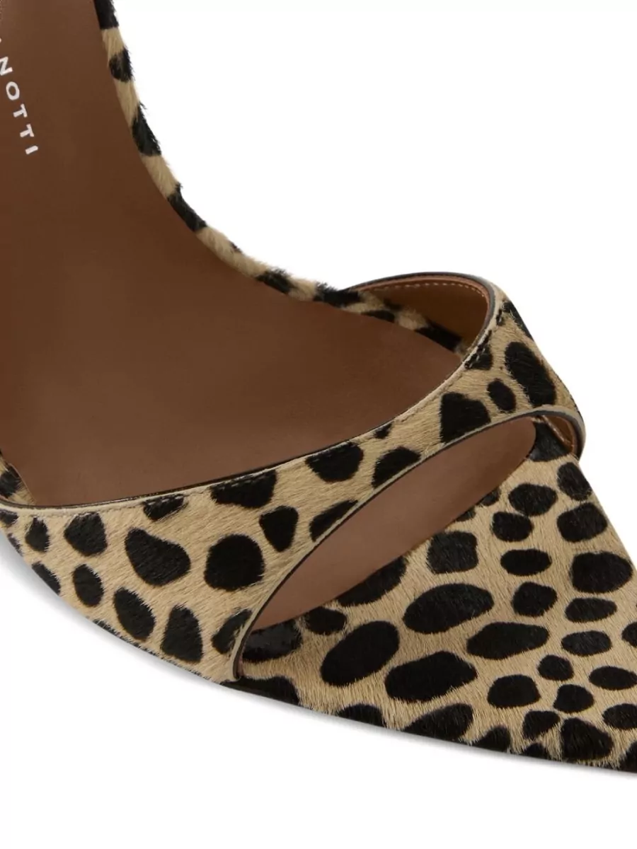 Giuseppe Zanotti Leopard Pony Skin Open-Toe Sandal