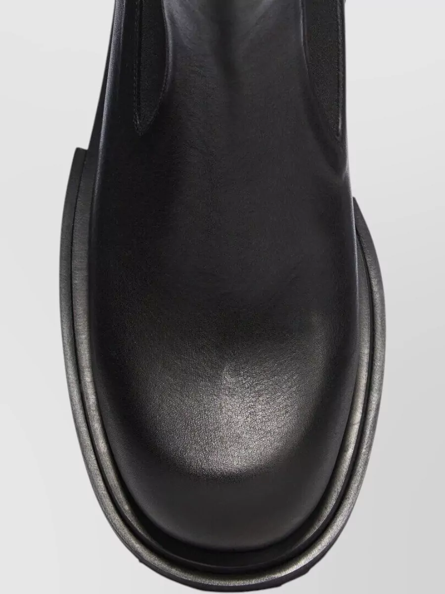 Rick Owens Leather Beatle Boots