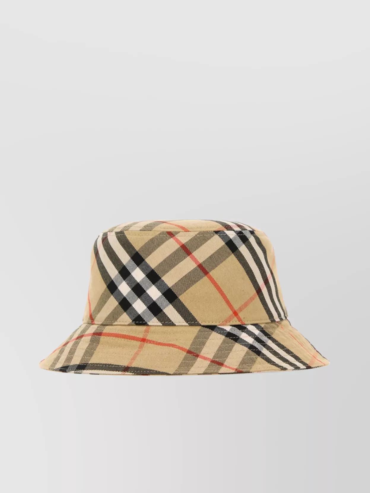 Burberry Checkered Equestrian Patch Bucket Hat In Brown