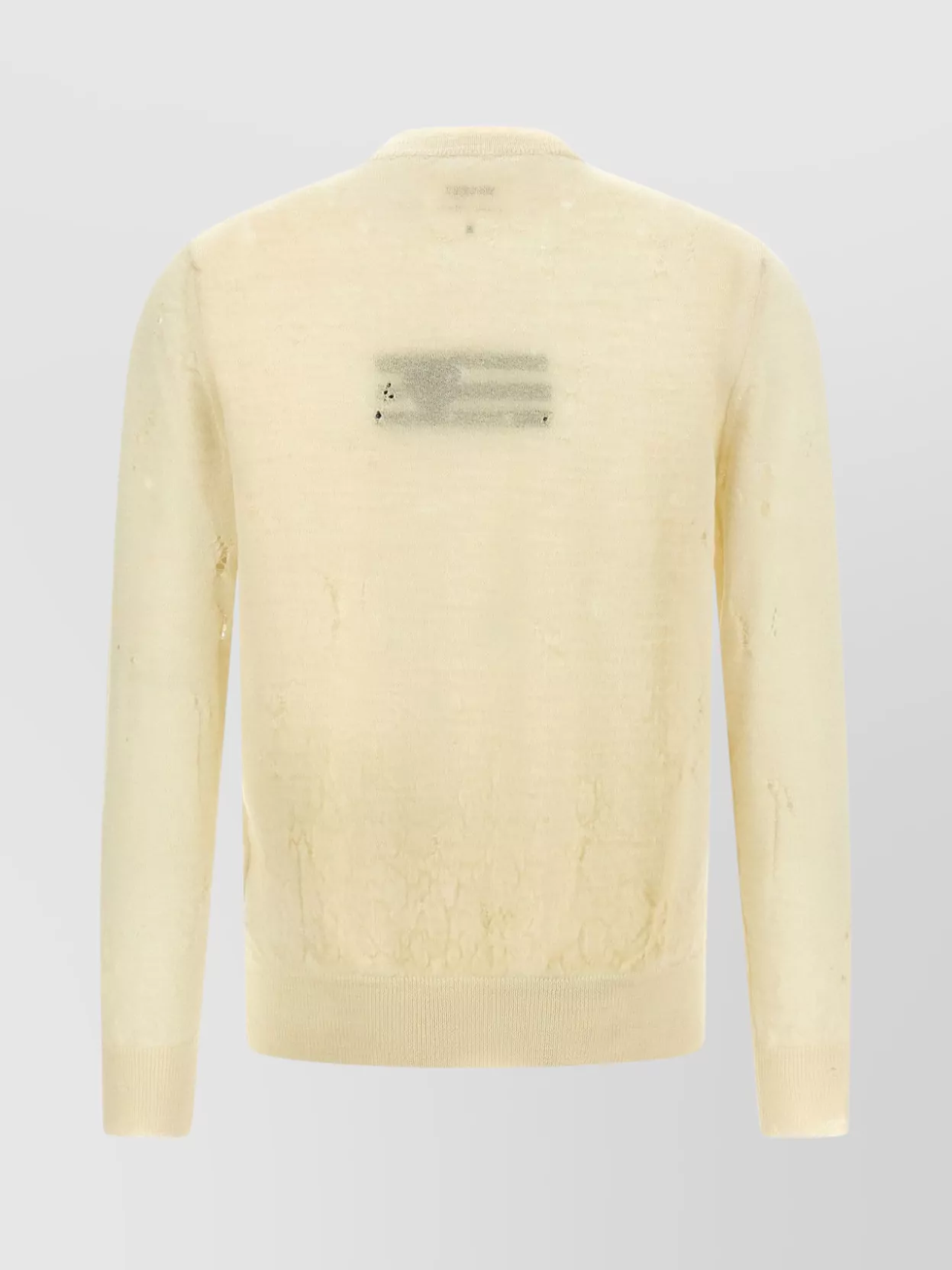 Mm6 Maison Margiela Crew Neck Distressed Graphic Print Sweater
